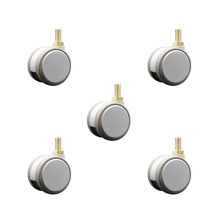 Service Caster 2.375 Inch MRI Safe Casters, 12mm Threaded Stem, Set of 5, 5PK SCC-TS02S60-TPR-GRY-M12X22-MRI-5